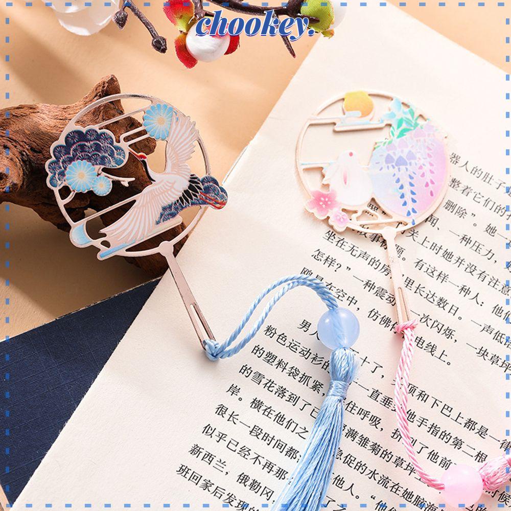 CHOOKEY Thẻ Đánh Dấu Trang Sách Bằng Kim Loại Phong Cách Retro