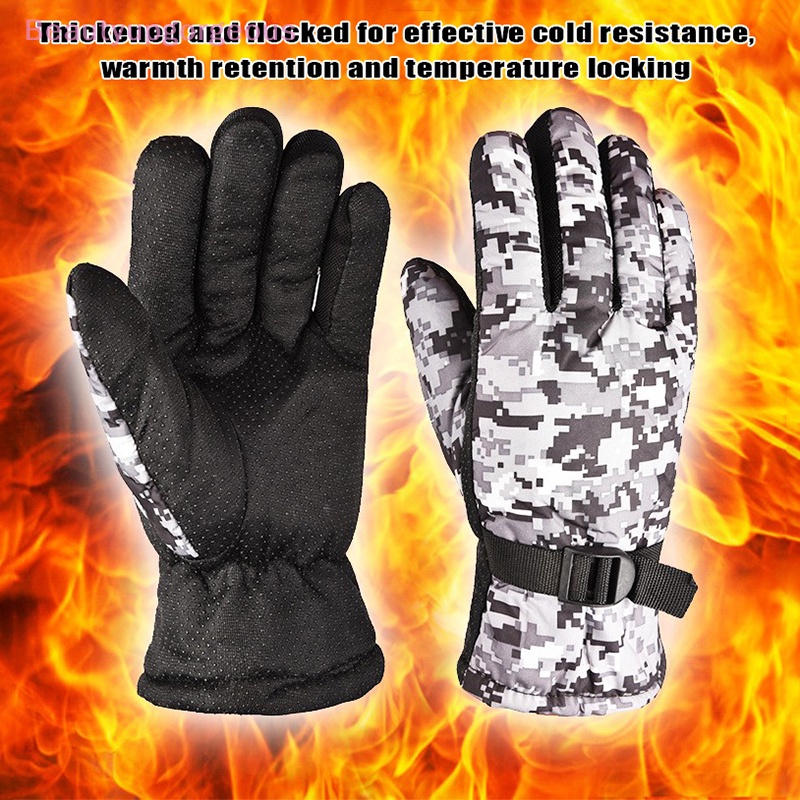 [BeupgorsV] Găng Tay Cưỡi Ngựa Dày Dặn Giữ Ấm Mùa Đông Họa Tiết Rằn Ri