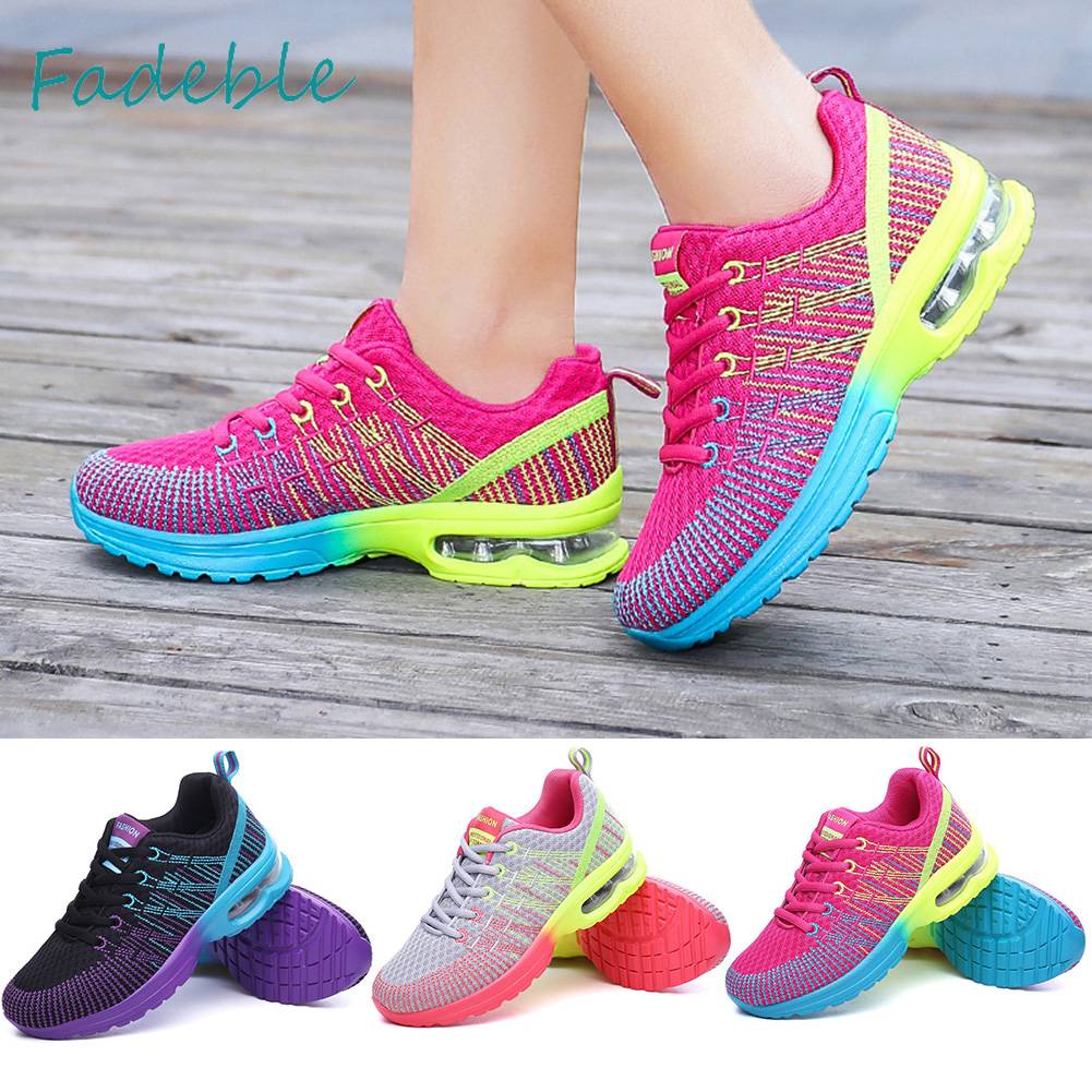 Giày Chạy Bộ Buộc Dây Thoáng Khí Thời Trang Thường Ngày Cho Nữ
