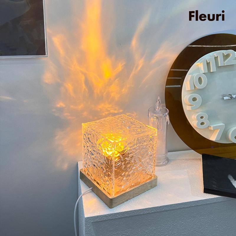 Đèn Ngủ Xoay Bằng Acrylic Họa Tiết Gợn Sóng Nước Độc Đáo Trang Trí Nhà Cửa / Quán Bar / Phòng Ngủ