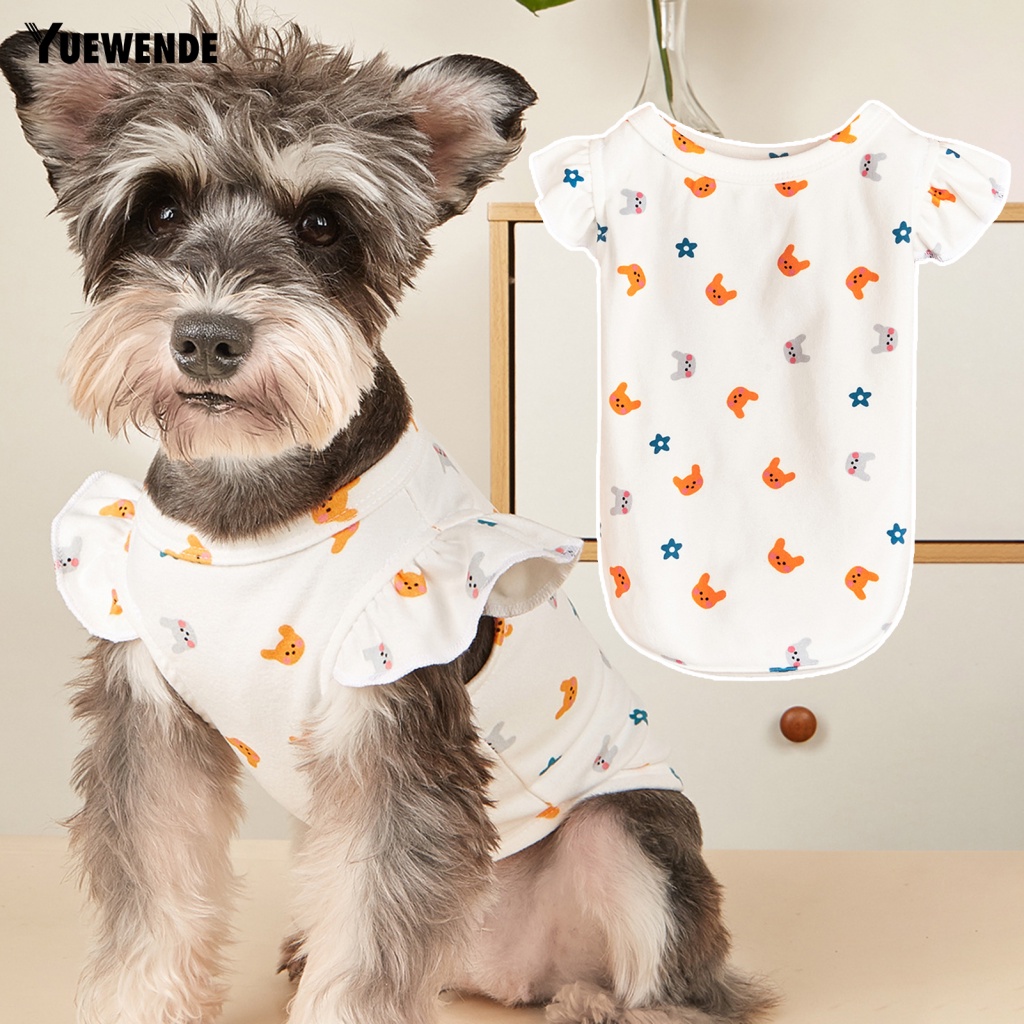 Áo Mùa Hè Siêu Nhẹ Mềm Mại In Họa Tiết Đáng Yêu Cho Thú Cưng