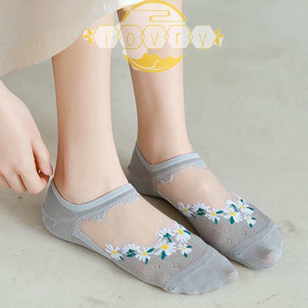 IVORY Đôi Vớ Trong SuốT HọA TiếT Hoa ThờI Trang Cho Nữ