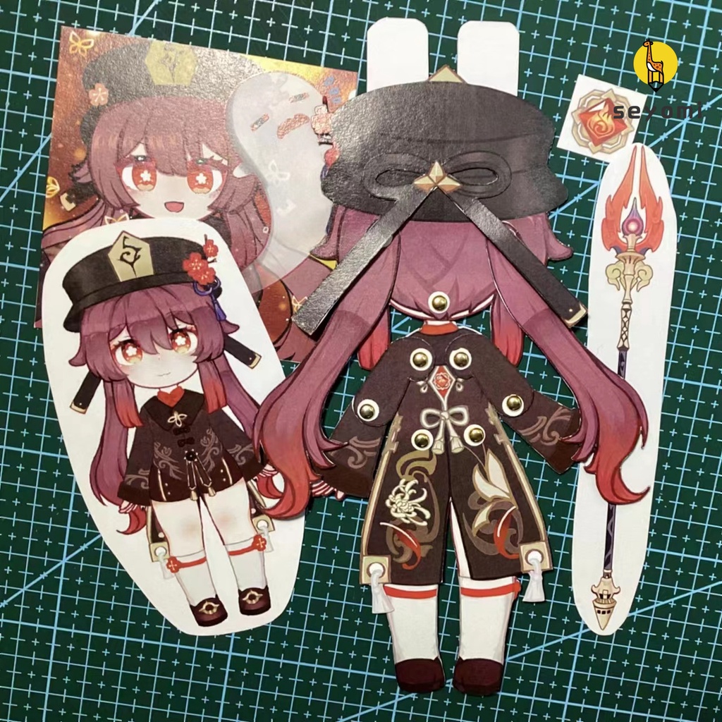 Búp Bê Kamisato Ayaka Hoạt Hình Bằng Giấy Có Thể Di Chuyển DIY