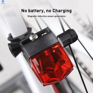 Đèn hậu xe đạp cảm ứng điện từ Đèn hậu xe đạp Led chống nước tự cấp nguồn Đèn hậu xe đạp nam châm