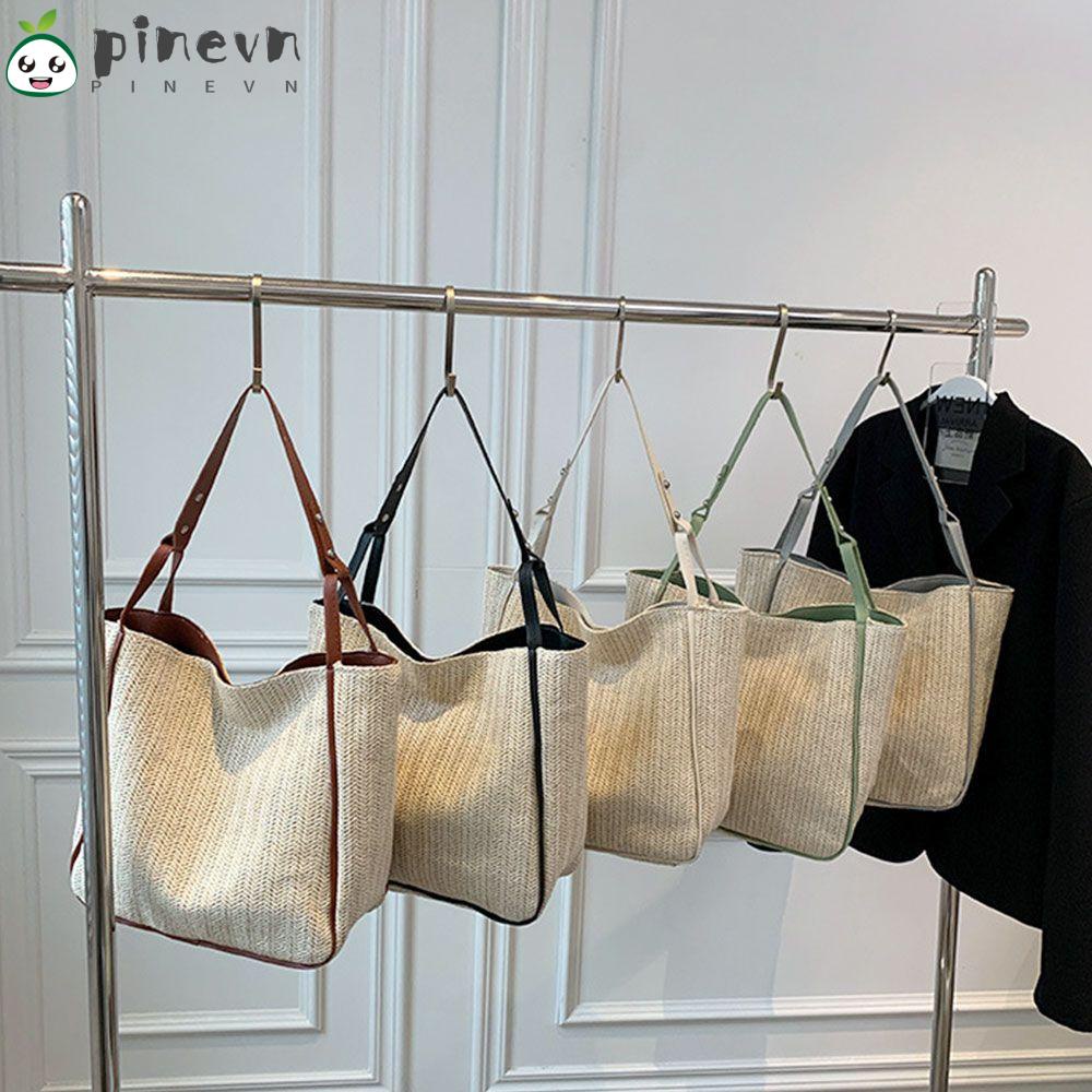 PINEVN Túi Xách Đan Lát Thời Trang Biển Cho Nữ