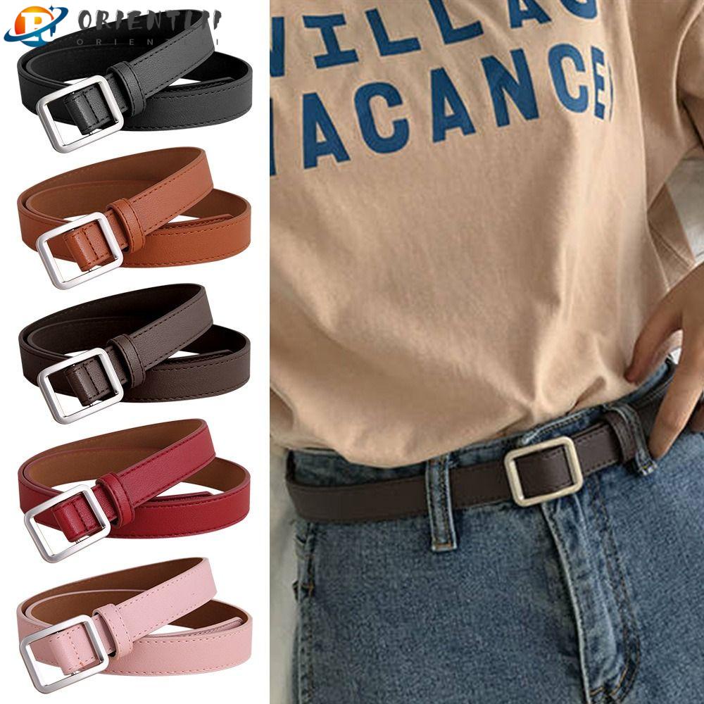 ORIENTLII Thắt Lưng Da Mỏng Phong Cách Retro Thời Trang Cho Nữ