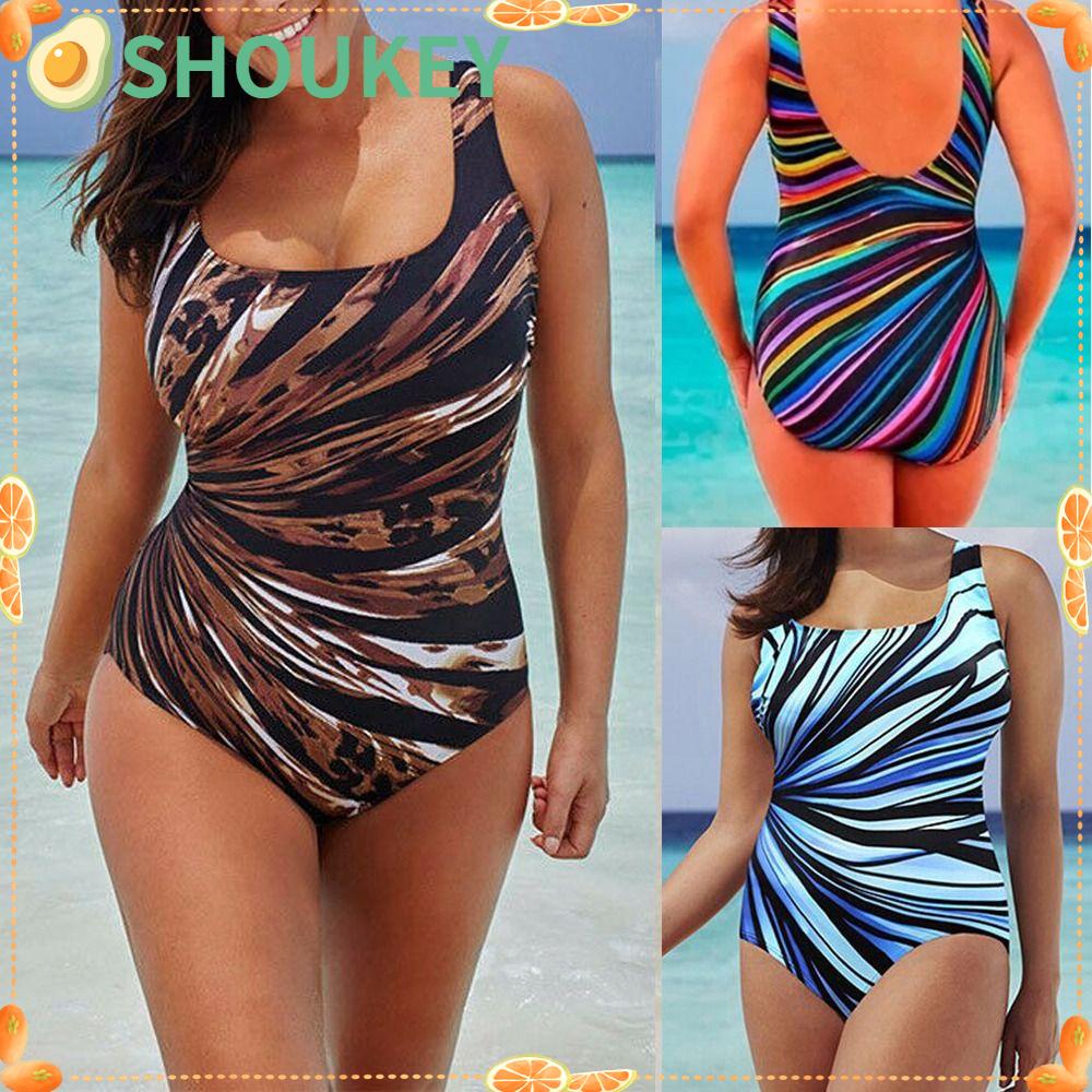 SHOUKEY Bộ Đồ Bơi Một Mảnh Hở Lưng Size Lớn Thời Trang Quyến Rũ Cho Nữ