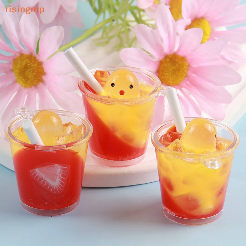 1 Ly Nước Ép Trái Cây / Trứng Trái Cây Mini Bằng Nhựa Resin Dạ Quang Cho Nhà Búp Bê 1: 6