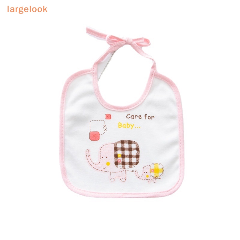 Yếm Ăn Cotton Hai Lớp Chống Thấm Nước Hình Voi Dễ Thương Cho Bé