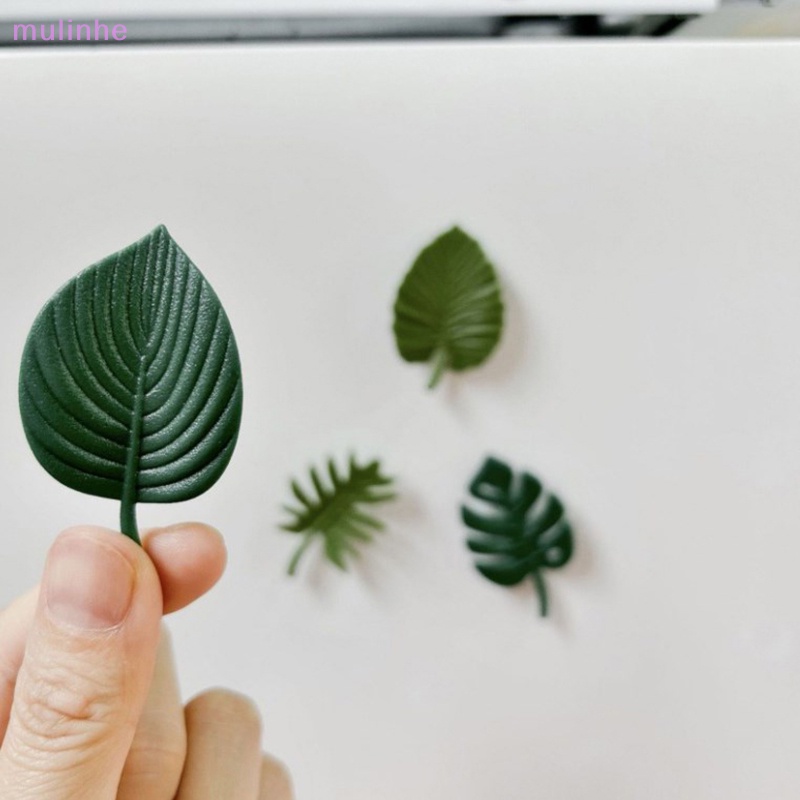 Set 4 Nam Châm Mini Bằng Nhựa ABS Chống Nước Dán Tủ Lạnh Họa Tiết Lá Nhiệt Đới