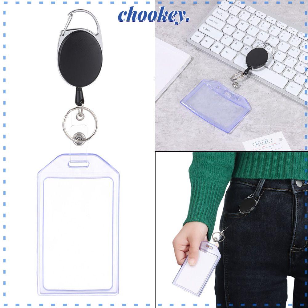 CHOOKEY Kẹp Giữ Thẻ ID Bằng PVC Trong Suốt Tiện Dụng Cho Văn Phòng