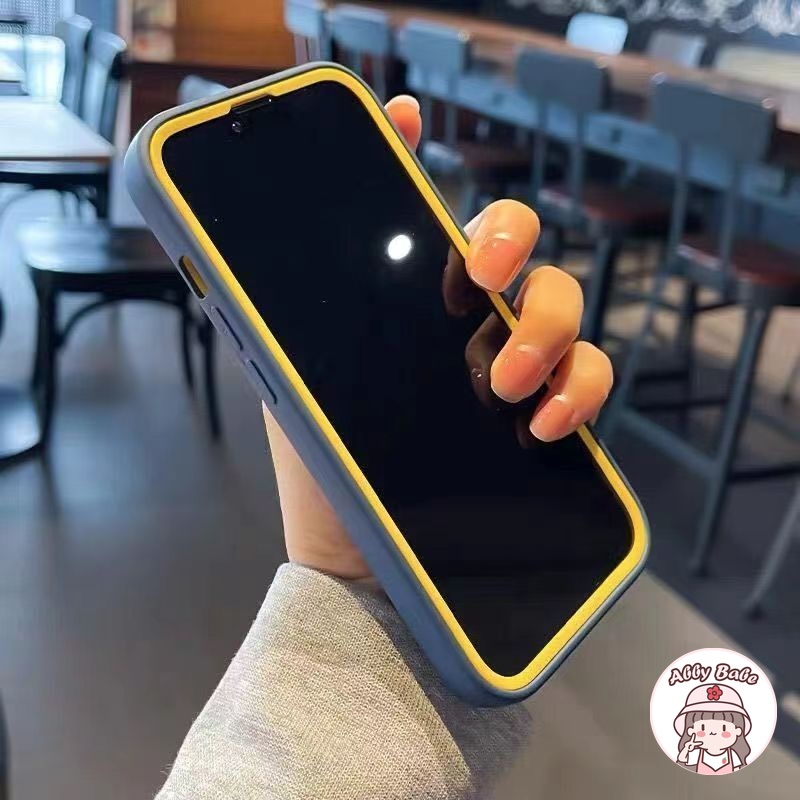 Ốp Điện Thoại TPU Silicon Mềm Mặt Nhám Màu Cam / Kem Hình Vuông 3 Trong 1 Cho IPhone 14 Pro Max 12 11 Pro Max X XS XR 7Plus