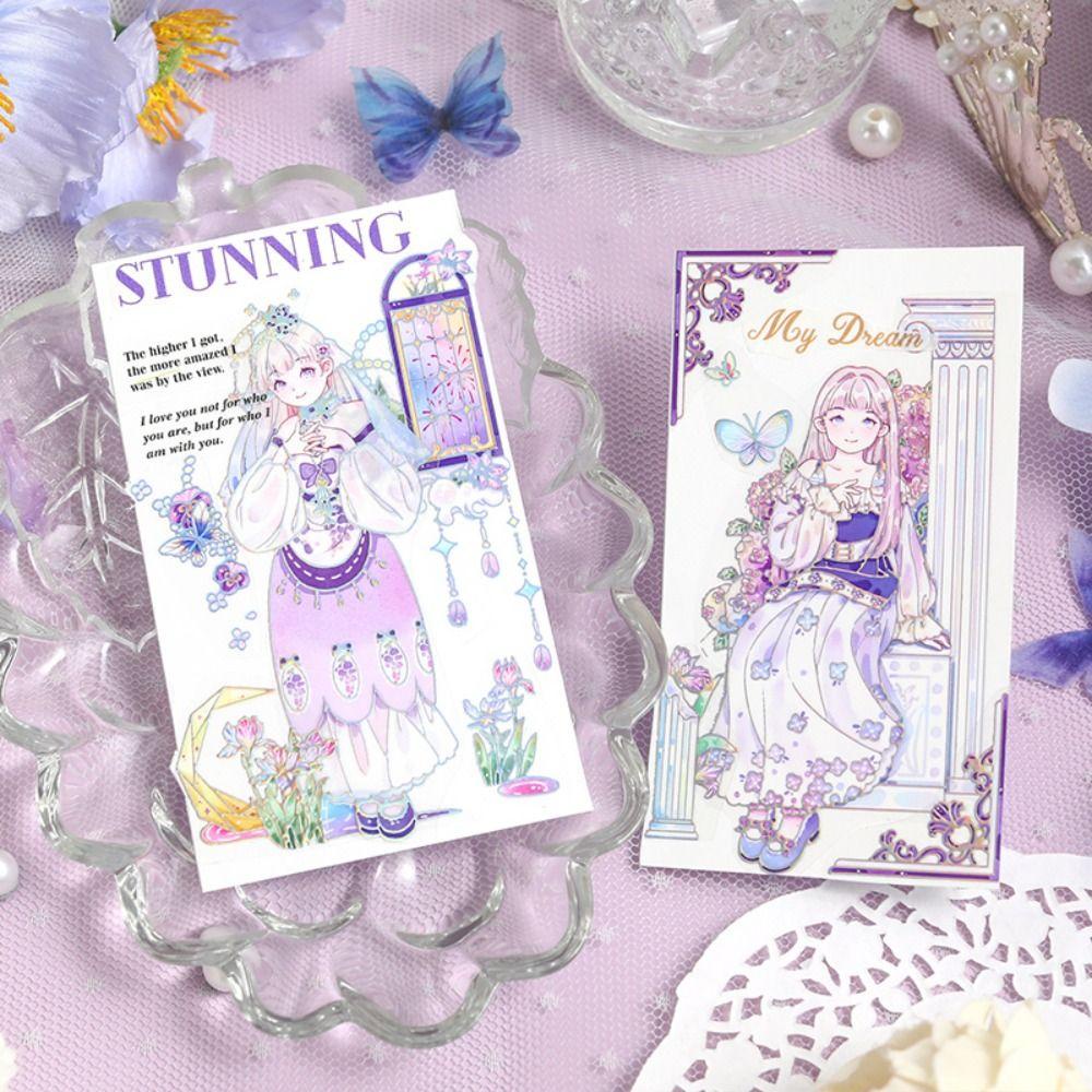 PEWANY Cuộn Băng Keo In Họa Tiết PET Dreamy Girl Dùng Trang Trí Thủ Công DIY