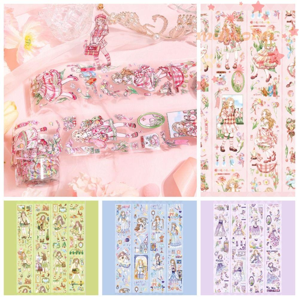 MALCOLM Cuộn Băng Dính In Họa Tiết Xinh Xắn 50mm * 2m Dùng Trang Trí Album Thủ Công