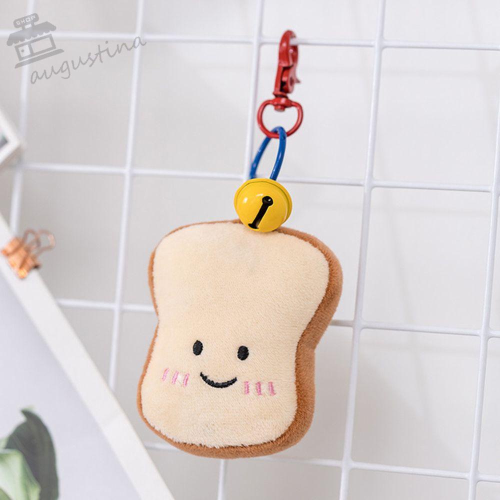 AUGUSTINA Móc Khóa Nhồi Bông Hình Thức Ăn Hoạt Hình Đáng Yêu