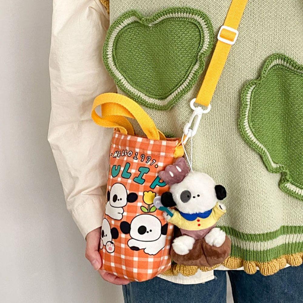 FALLFORBEAUTY Túi Canvas Đeo Vai Đơn In Họa Tiết Hoạt Hình Nghệ Thuật Có Dây Đeo Cho Nữ