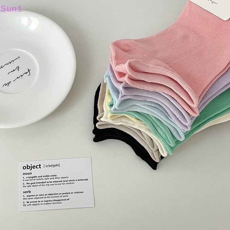 Sun1 > Vớ Thuyền cotton Mỏng Màu Trơn Miệng Nông Chống Trượt Thời Trang Xuân Hè Cho Nữ