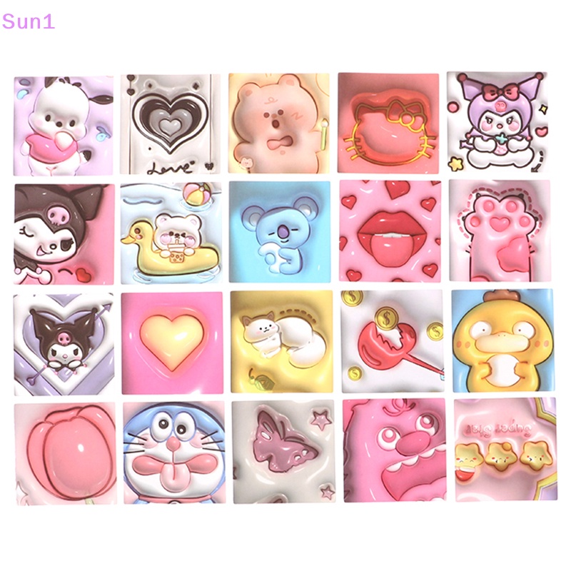 Set 1 &gt; 100 Sticker 3D Hình Kuromi My Melody Dễ Thương Dán Trang Trí Laptop