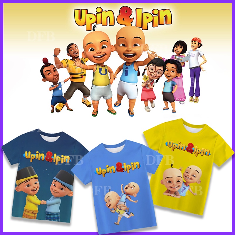 Áo thun Upin ipin Bé Trai Mùa Hè Màu Trơn Thoải Mái Và Thoáng Khí Trẻ Em Tay Ngắn Xu Hướng Thời Tran