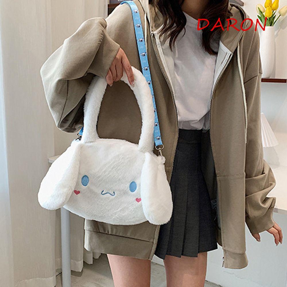 DARON Túi Đeo Vai Đựng Tiền Xu Kuromi Bằng Vải Bông Mềm Mại Sức Chứa Lớn Hình Cinnamoroll Melody Ngọt Ngào Cho Nữ