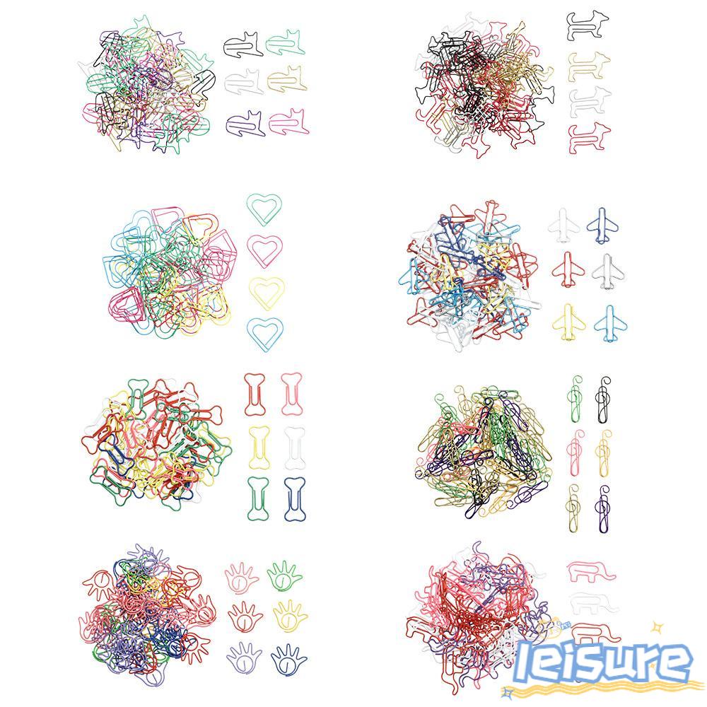 LEISURE Hộp 50 Kẹp Giấy Kim Loại Hình Động Vật Dễ Thương