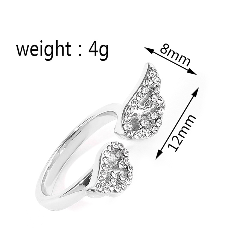 Nhẫn Hình Cánh Thiên Thần Đính Đá Màu Sắc Tùy Chỉnh Phong Cách Hàn Quốc Thời Trang Cho Nữ