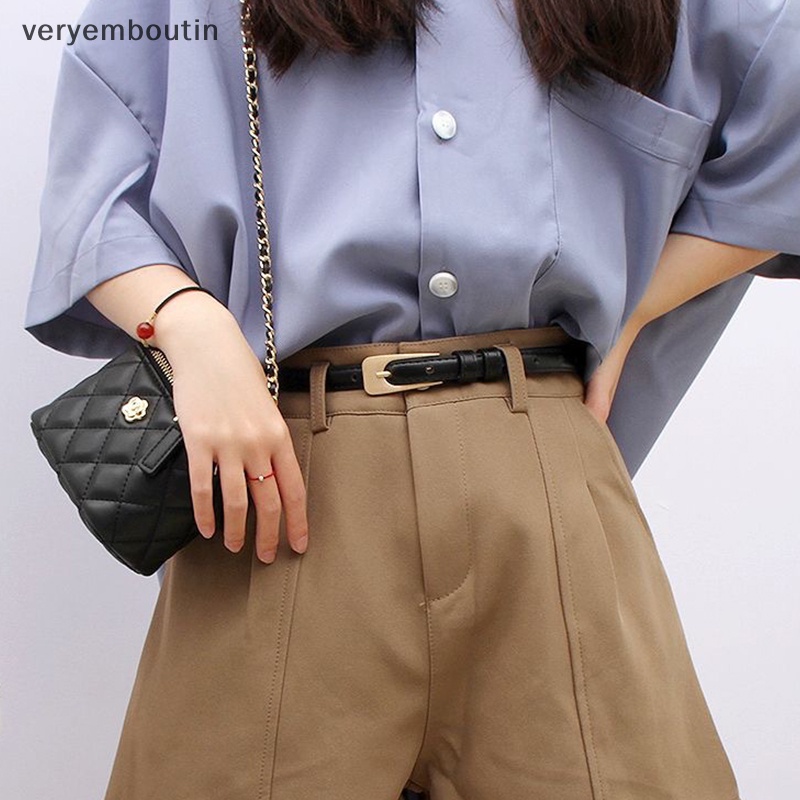 Thắt Lưng Da PU Khóa Kim Loại Kiểu Vintage Thời Trang Cho Nữ