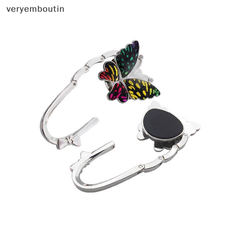 Móc Treo Túi Xách Hình Bướm Nhiều Màu Sắc Có Thể Gập Lại Để Bàn Trang Trí Nhà Cửa