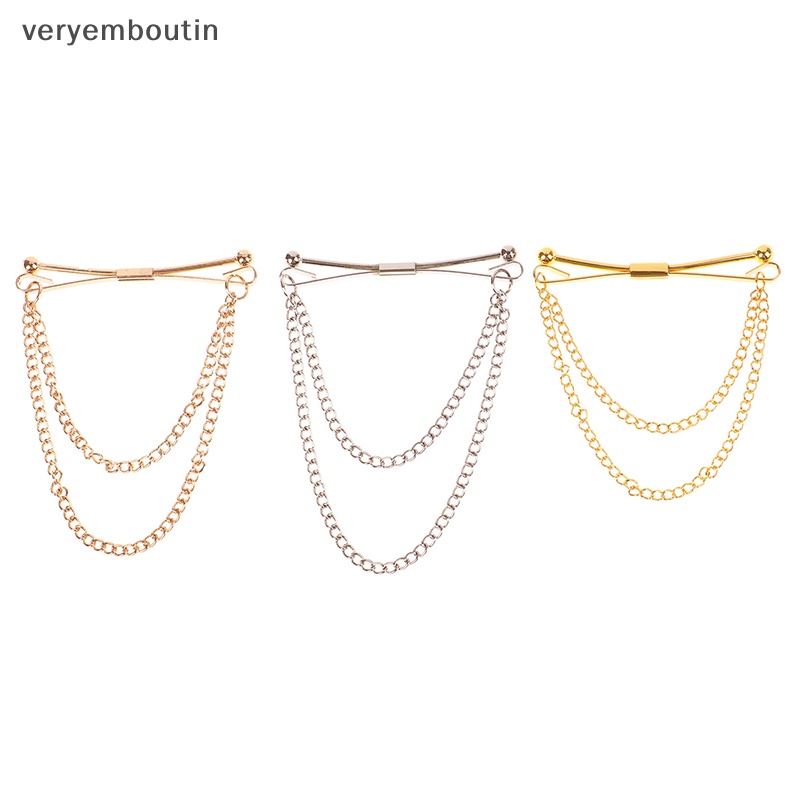 Trâm Cài Áo Phối Dây Xích Tua Rua Thời Trang Cao Cấp Sang Trọng Cho Nam