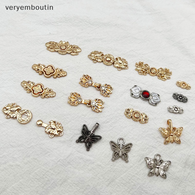 Nút Cài Cổ Áo Bằng Kim Loại Phong Cách Hanfu Cổ Điển DIY