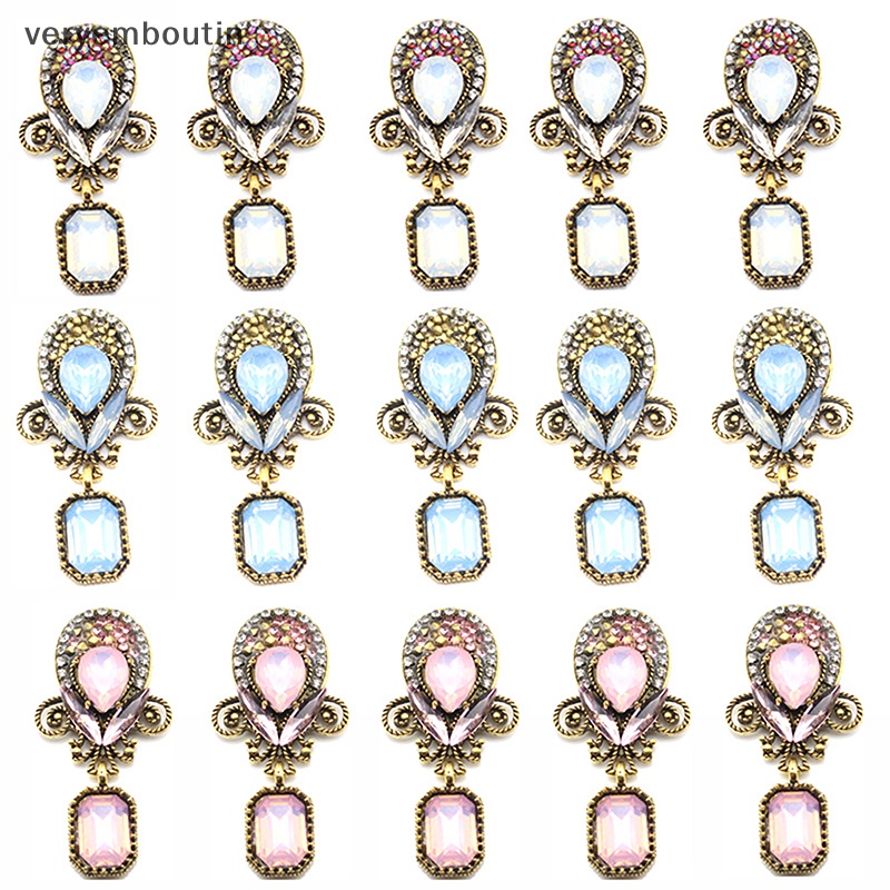 Trâm Cài Áo Hình Giọt Nước Bằng Hợp Kim Đính Đá Opal DIY