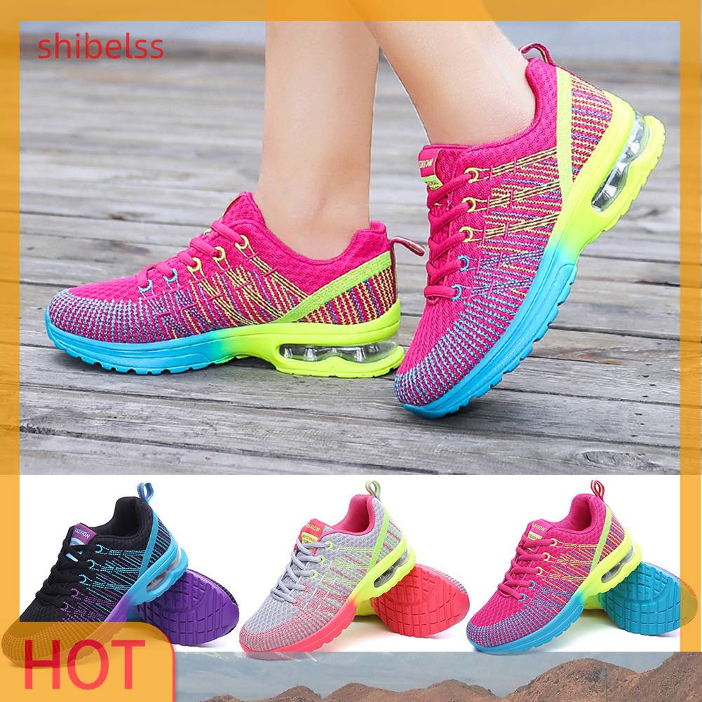 Giày Chạy Bộ Buộc Dây Thoáng Khí Thời Trang Thường Ngày Cho Nữ