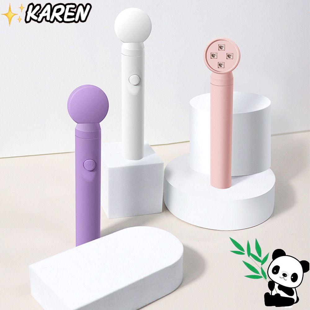 KAREN Máy Hong Khô Móng Tay Mini Bằng Nhựa Kèm Đèn LED UV Và Cáp Sạc USB Tiện Dụng Cho Nữ