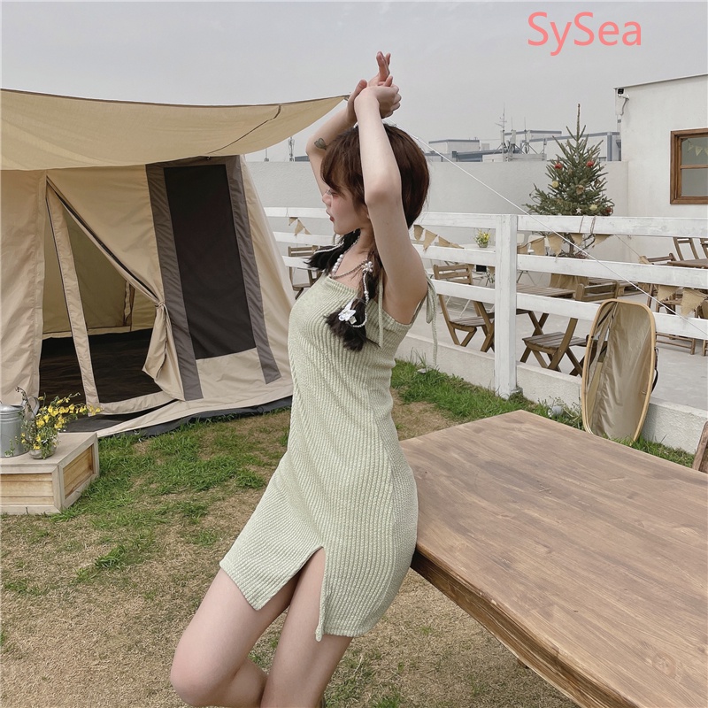 Đầm Ôm Xẻ Tà Phong Cách Retro Quyến Rũ Cho Nữ