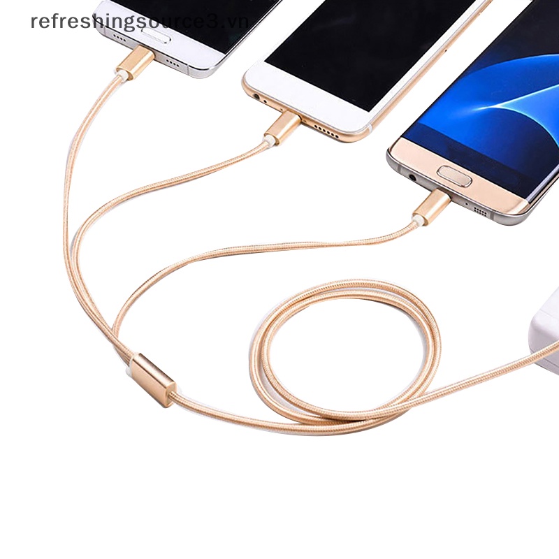 Dây Cáp Sạc Đồng Bộ Dữ Liệu Micro USB Loại C 3 Trong 1 Cho iPhone / Android 3.vn