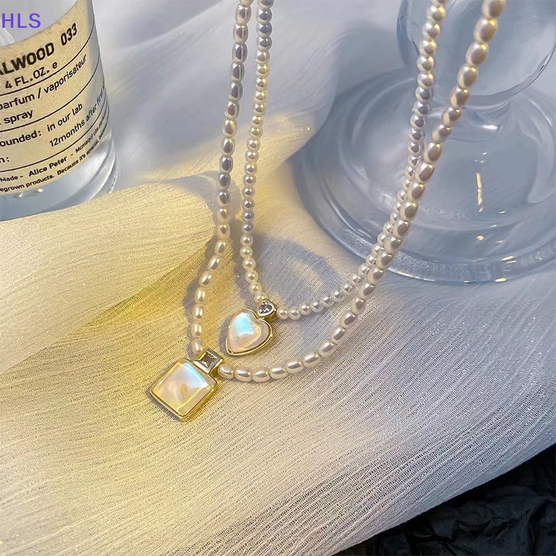 Vòng cổ Chuỗi Hạt Ngọc Trai Mặt Hình Trái Tim Nhiều Màu Sắc Thời Trang Cho Nữ