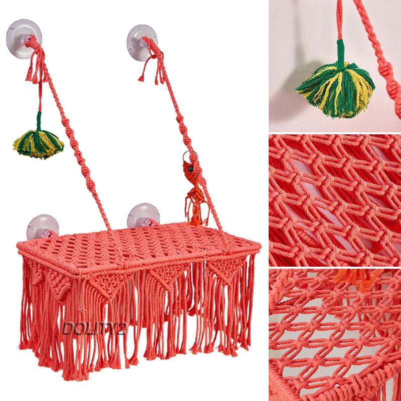 Võng Treo Cửa Sổ Màu Đỏ Phong Cách Bohemian Siêu Bền Giúp Tiết Kiệm Không Gian Cho Mèo Cưng