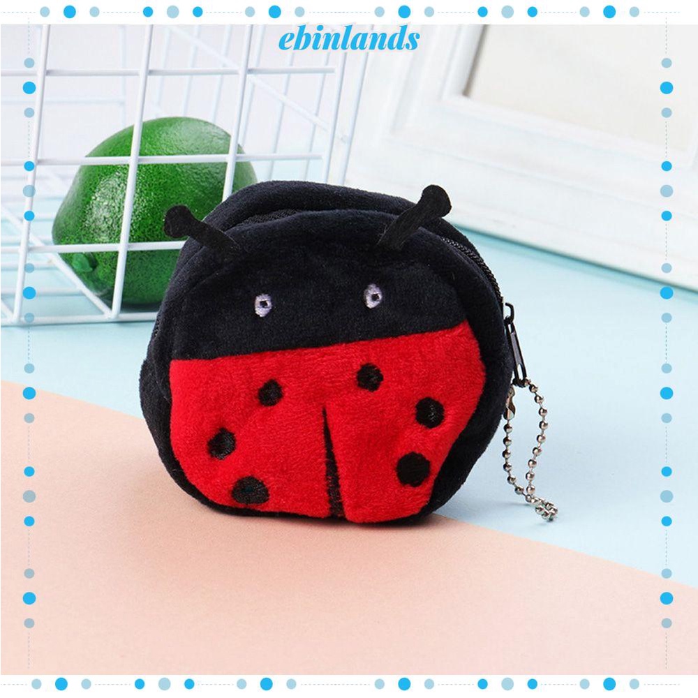EBINLANDS Ví Bông Mềm Hình Trái Cây Phối Khóa Kéo Xinh Xắn