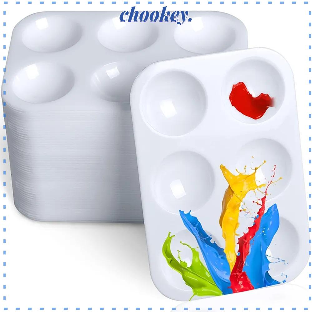 CHOOKEY Set 5 Khay Đựng Màu Nước 6 Lỗ Dày Dặn Tiện Dụng Cho Họa Sĩ