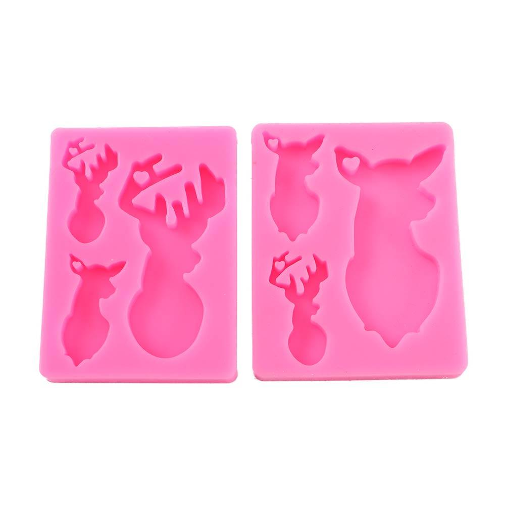 YIYU Khuôn Silicone Làm Mặt Dây Chuyền Hình Tuần Lộc