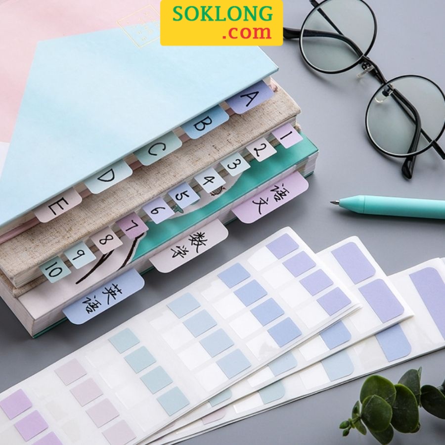 Miếng đánh dấu, tờ ghi chú nhựa Pet tiết kiệm NO34, note đánh dấu trang tiện lợi