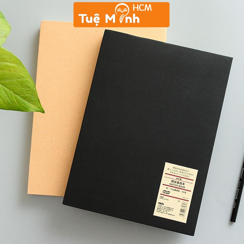 Sổ tay giấy trắng bề mặt nhám B5-A5 Sty.le Muji, tập sổ basic tối giản thanh lịch giấy trơn tiện lợi