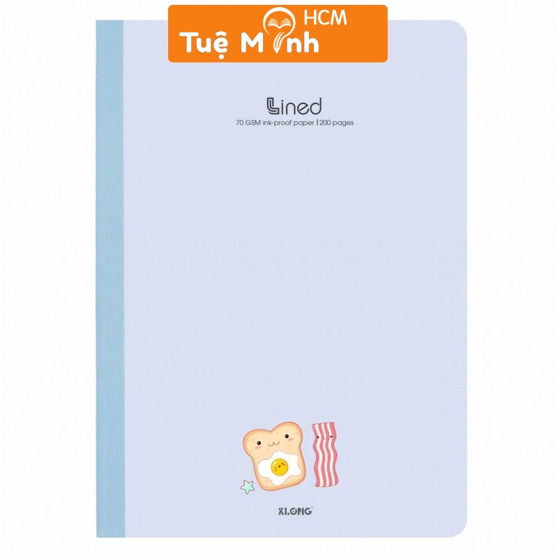 Vở 200 trang A4 kẻ ngang có chấm Klong Ms 850, tập may dán gáy sổ bìa bồi dày bảo vệ giấy