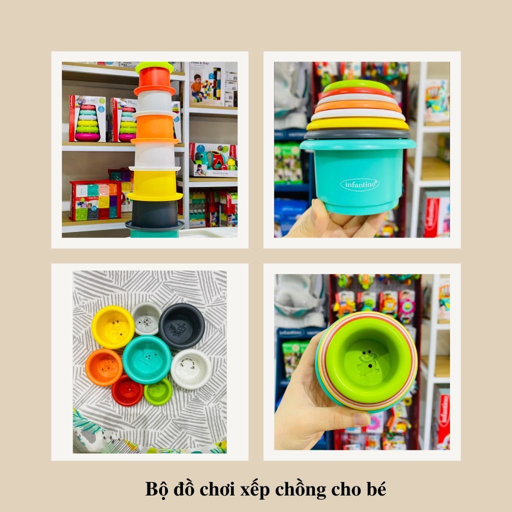 Đồ chơi thông minh hình cốc INFANTINO cho bé, đồ chơi chất liệu nhựa ABS cao cấp an toàn