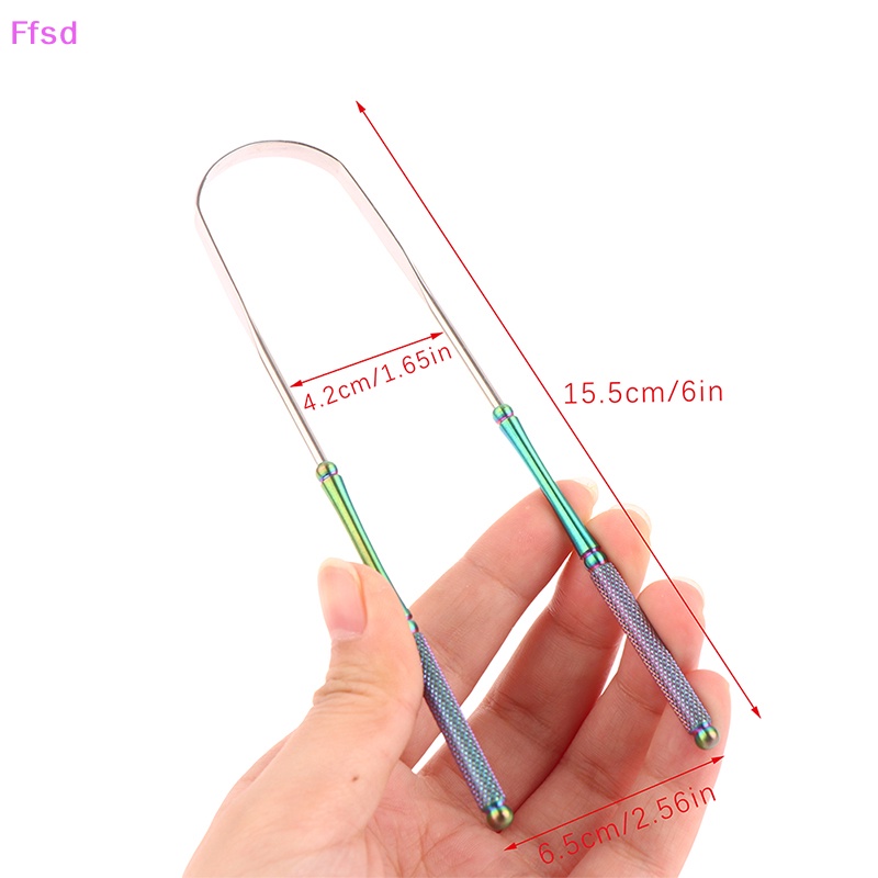 {Ffsd} 1 Dụng Cụ Nạo Lưỡi Làm Sạch Răng Miệng Bằng Thép Không Gỉ Tươi Mát *