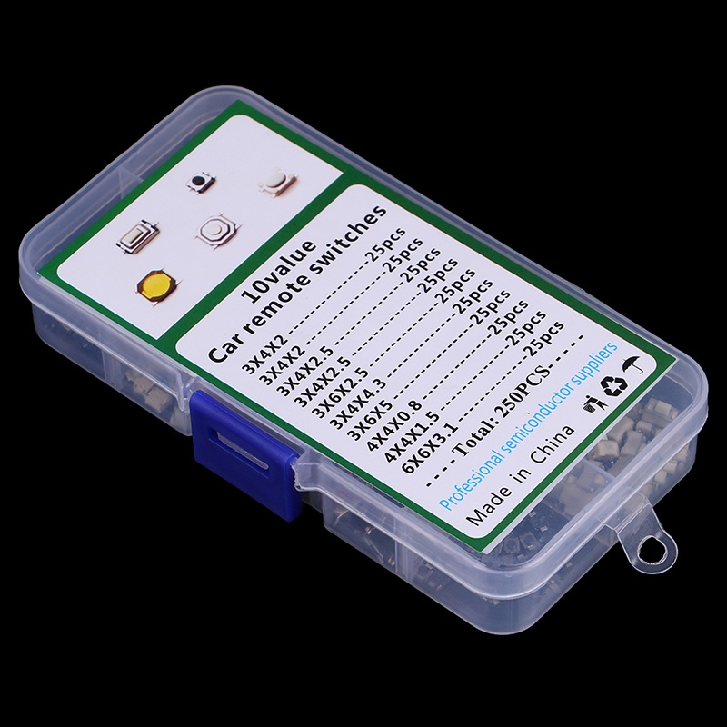 Lotco 250 chiếc nút nhấn xúc giác 10 loại công tắc chìa khóa xe hơi nút cảm ứng Microswitch VN