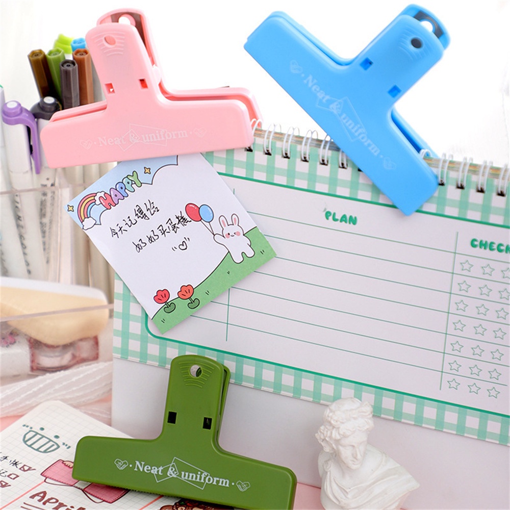 Kẹp Giấy Kiểm Tra Sổ Tay Bằng Nhựa Đuôi Dài Nhiều Màu Sắc Dành Cho Học Sinh