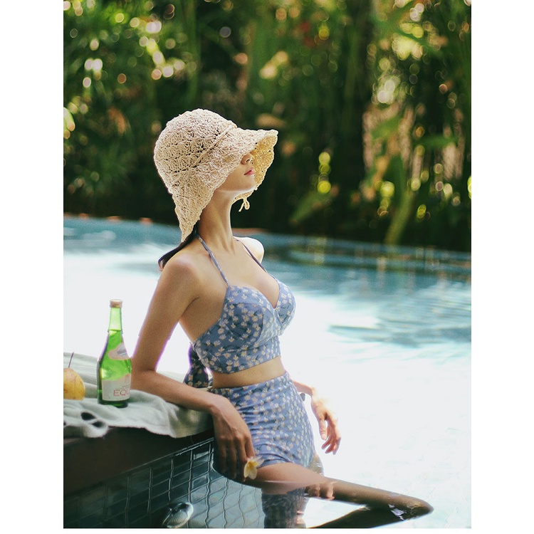 Bộ Bikini 2 Mảnh Họa Tiết Hoa Phong Cách Hàn Quốc Quyến Rũ Cho Nữ