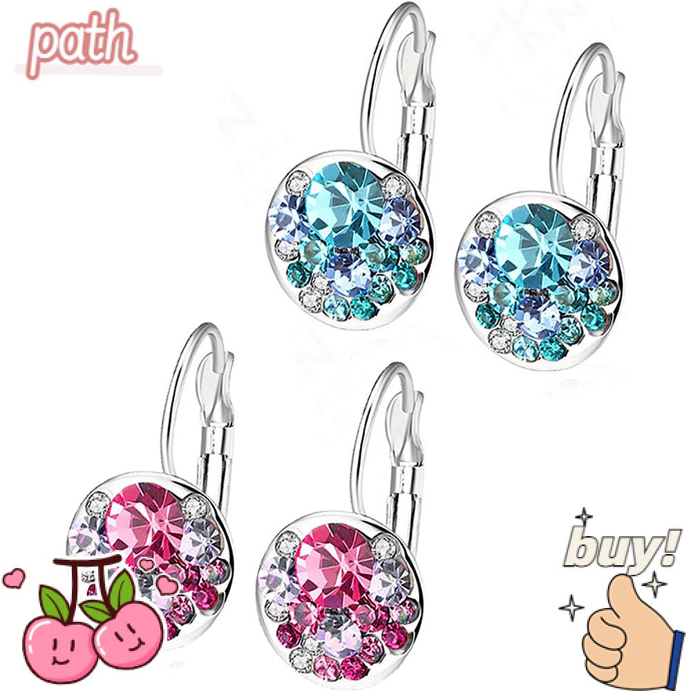 PATH Bông Tai Kim Bạc Khảm Đá Thạch Anh Thải Độc Thời Trang Cho Nữ