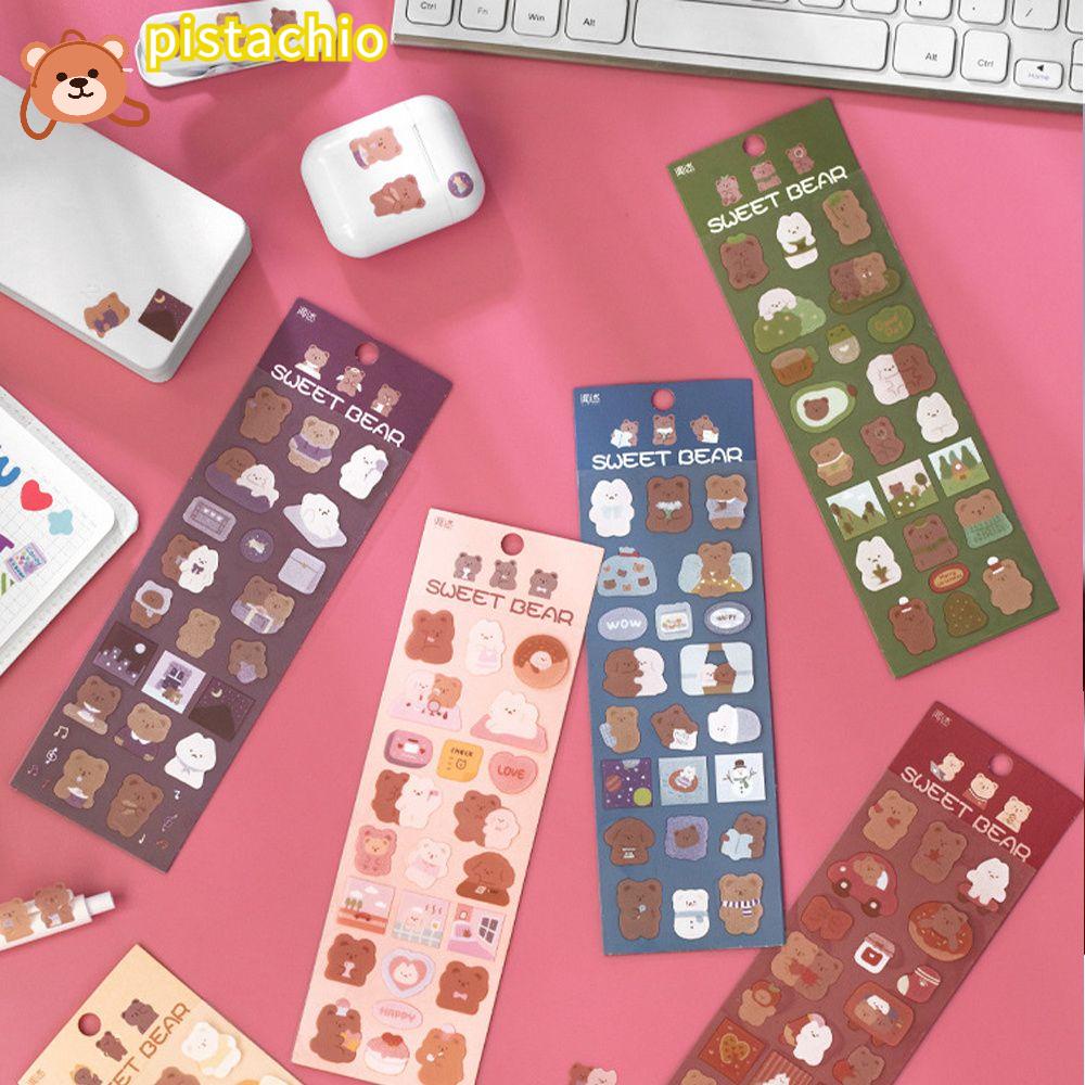PISTA Bộ 2 Tấm Sticker Hoạt Hình Dễ Thương Dán Trang Trí Sổ Tay Nhật Ký